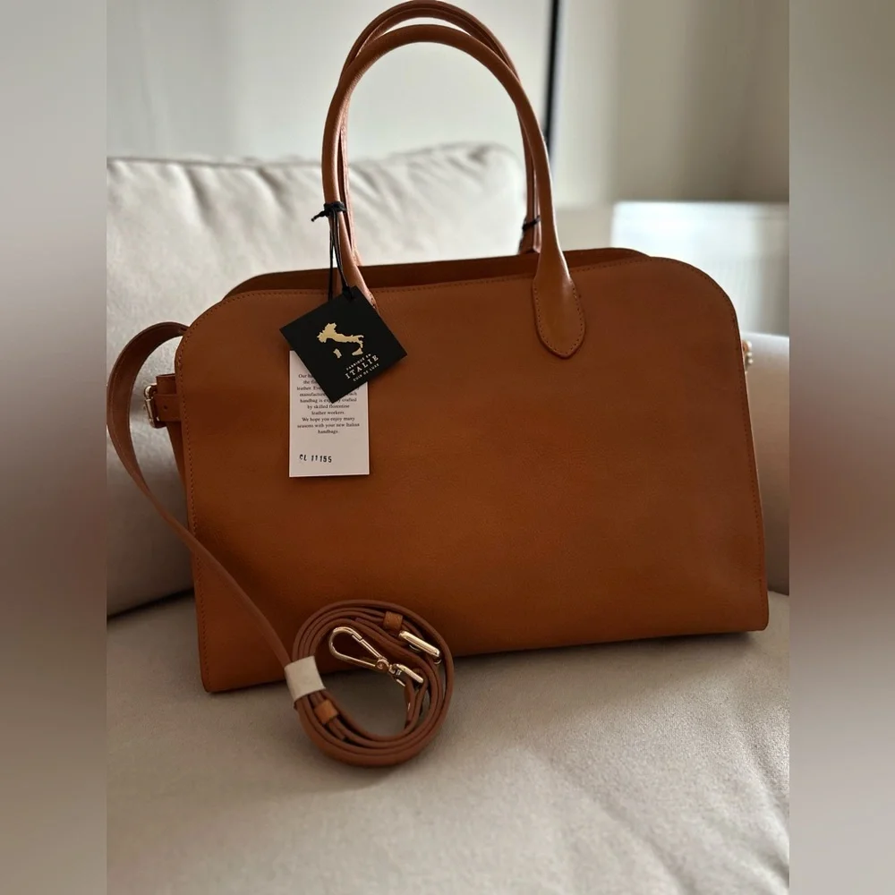 Claudia Firenze Brown Leather Tote Satchel Bag NWT TikTok Viral - Picture 3 of 7